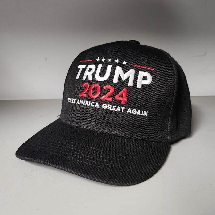 Trump 2024 MAGA Custom Embroidered Hat (Black)