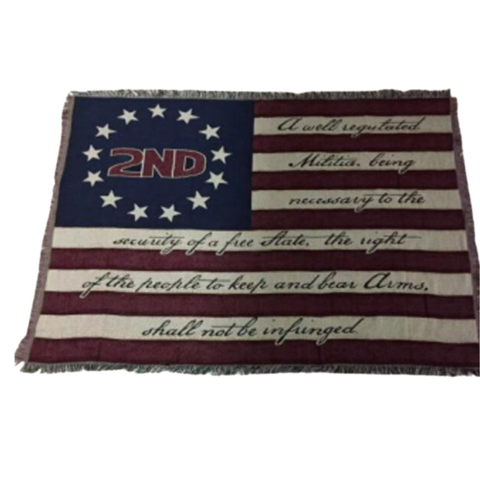 Betsy Ross 2nd Amendment Jacquard Loom Woven Cotton Blanket (4'x6')