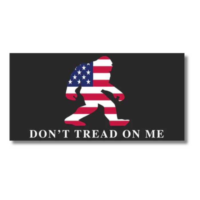 Patriotic Sasquatch Don't Tread on Me Bumper Sticker