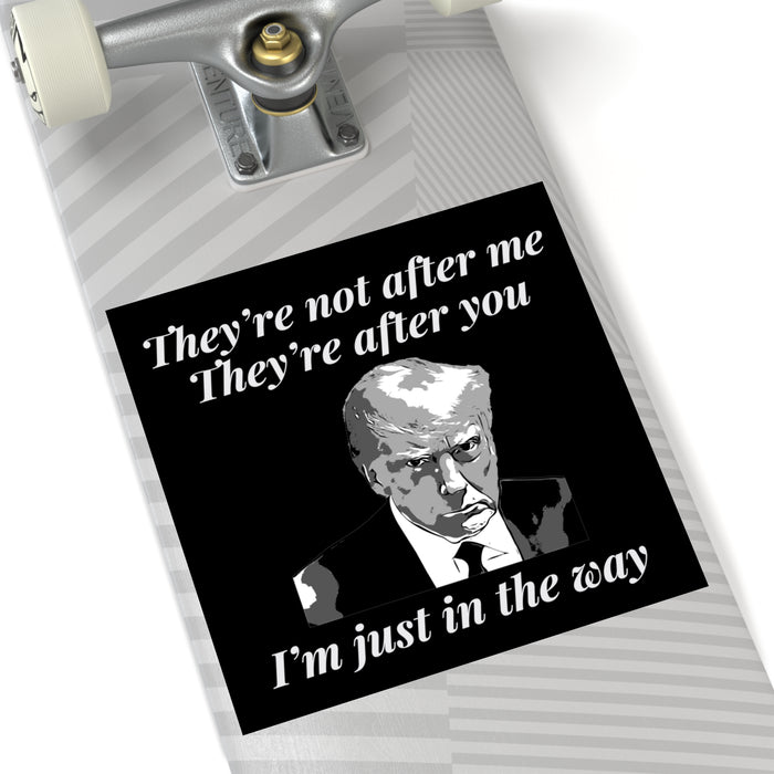 Trump Mugshot "They're Not After Me. They're After You. I'm Just In The Way" Sticker (3 Sizes)