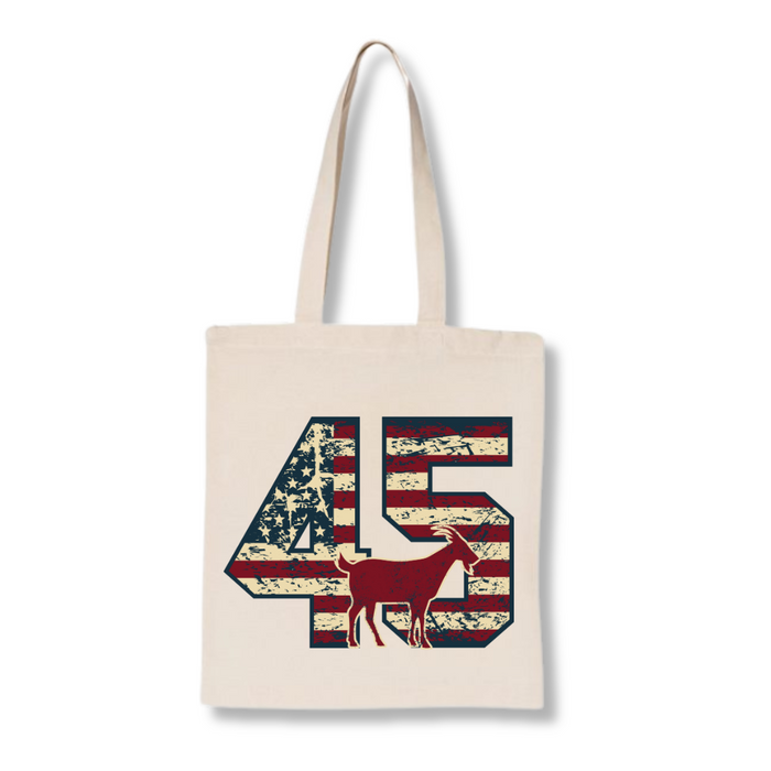 Patriotic Trump 45 G.O.A.T. Tote Bag (4 Colors)