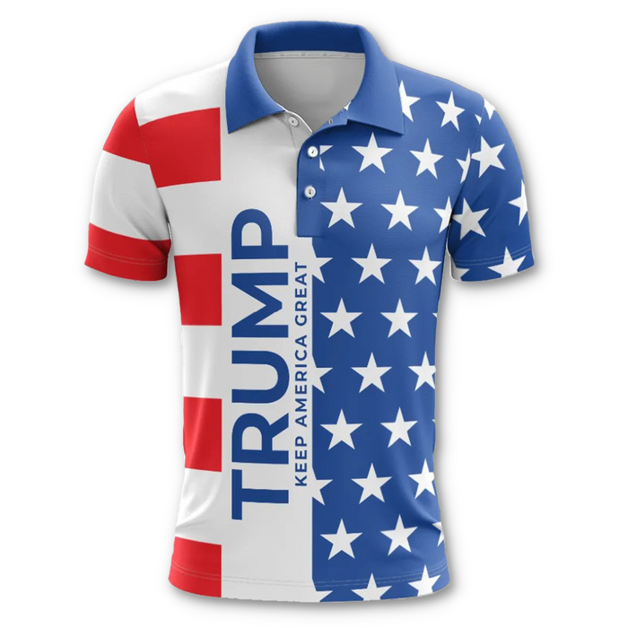 Trump Keep America Great Stars & Stripes Polo Shirt