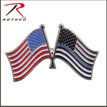 American and Thin Blue Line Flags Lapel Pin