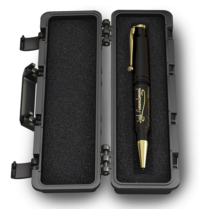 .308 Real Bullet 2nd Amendment Authentic Brass Casing Refillable Twist Pen w/Tactical Box