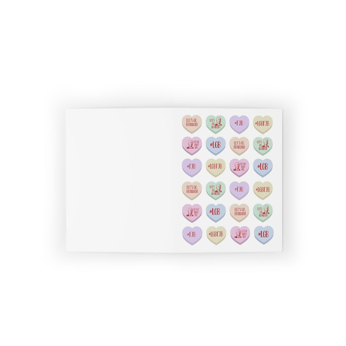 Let's Go Brandon Conversation Hearts Greeting Cards (8 pack)