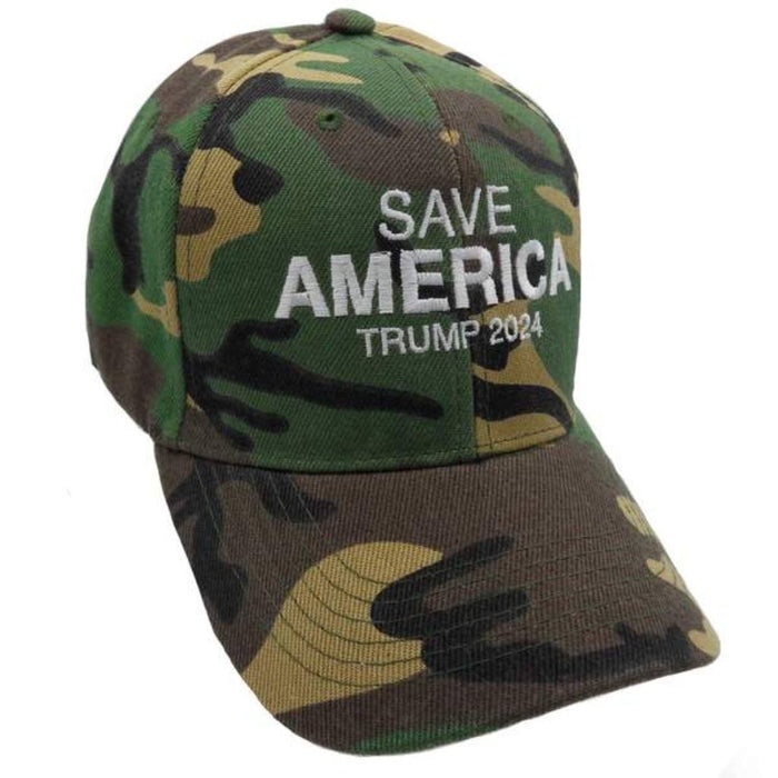 Save America Trump 2024 Custom Embroidered Hat (Camo)