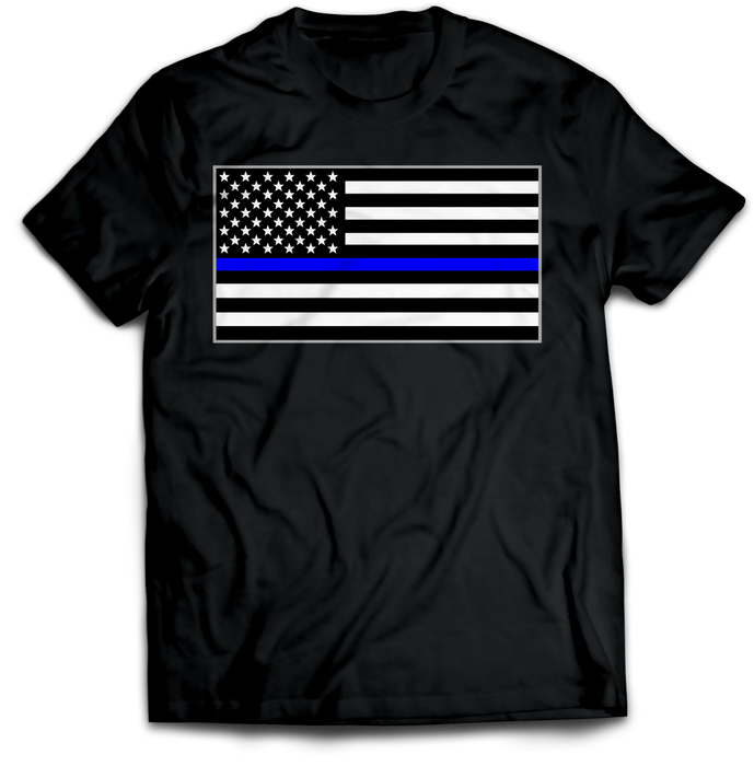 Thin Blue Line Police Flag Unisex T-Shirt