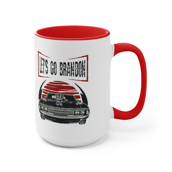 LET'S GO BRANDON, MUSCLE CAR 2 Mug (2 sizes, 2 colors)
