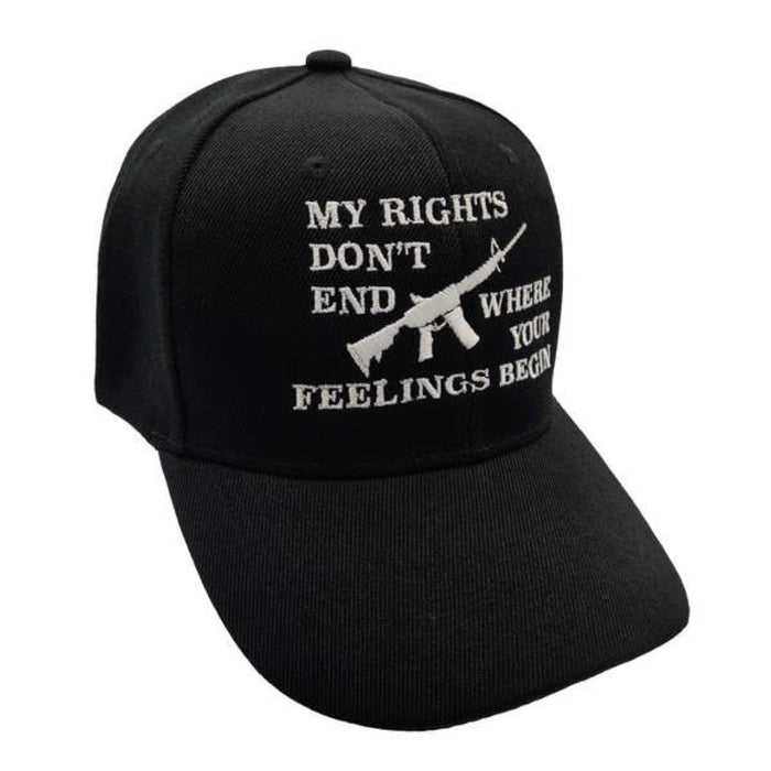 My Rights Don't End Where Your Feelings Begin Embroidered Hat (Black)