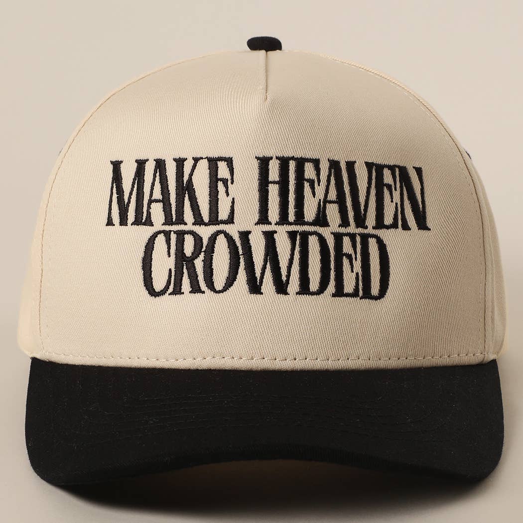 Make Heaven Crowded Premium Embroidered Trucker Hat – Faith Baseball Cap | USA Embroidery