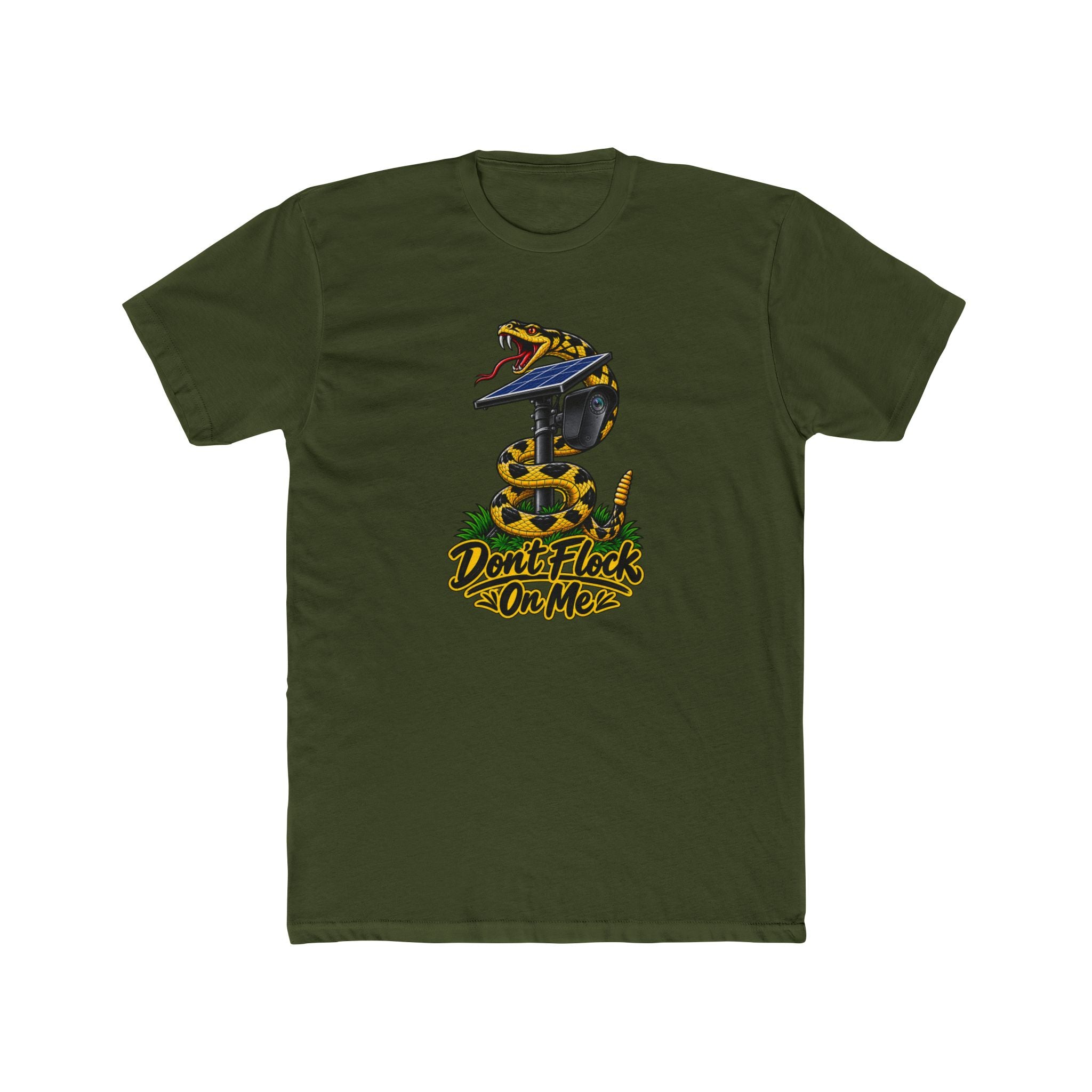Don't Flock On Me Gadsden T-Shirt | Patriotic Rattlesnake Graphic Tee | 2A Statement Shirt