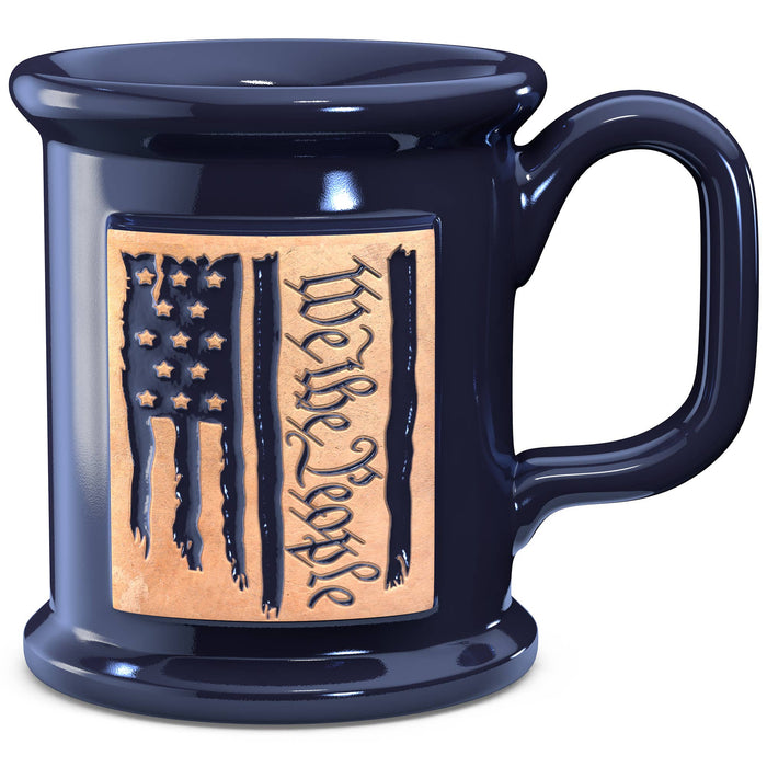 We the People Ceramic Handmade Coffee Mug (Embossed We The People Flag)