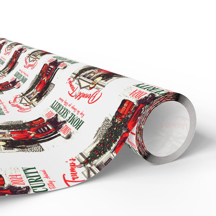 Donald Trump Christmas Home Security Custom Wrapping Paper Roll (3 Sizes)