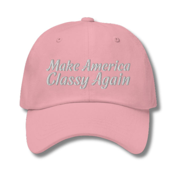 Make America Classy Again Custom Embroidered Hat (Light Pink)