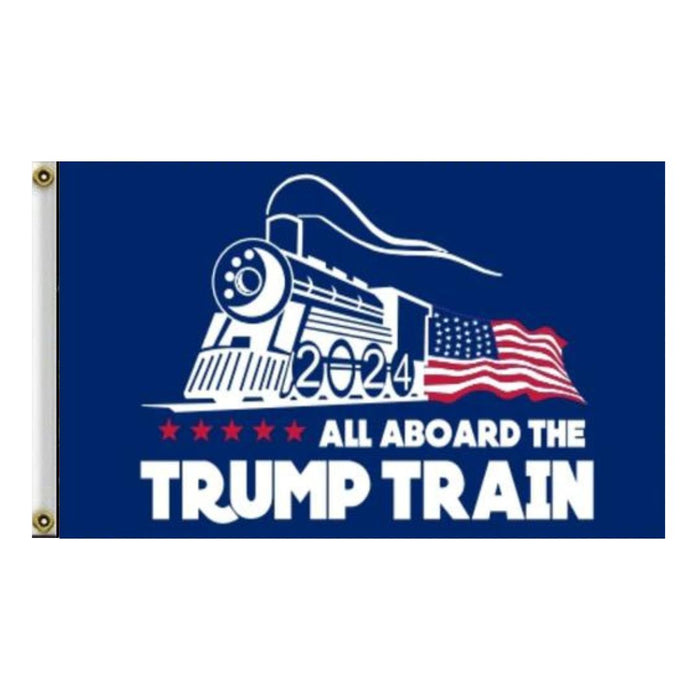 All Aboard the Trump Train 2024 2'x3' Flag
