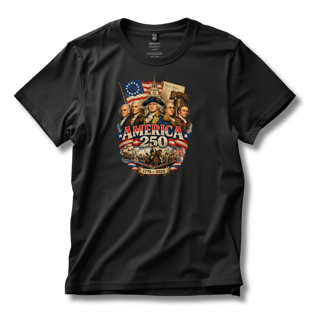 Liberty Forged: America's 250th Founding Fathers Tribute T-Shirt