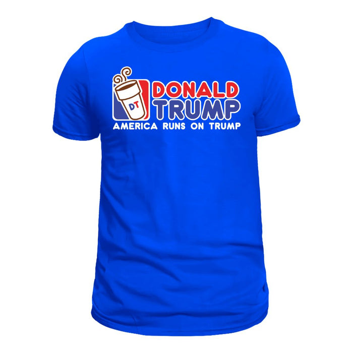 DT America Runs on Trump (Red, White and Blue) T-Shirt