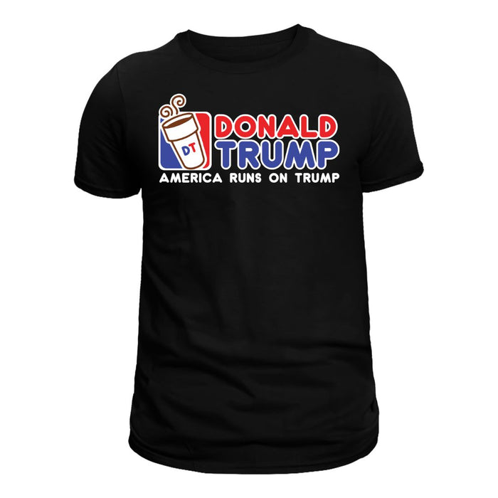 DT America Runs on Trump (Red, White and Blue) T-Shirt