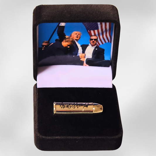 Exclusive: President Trump 45-47 Caliber Cartridge in Jewelry Case