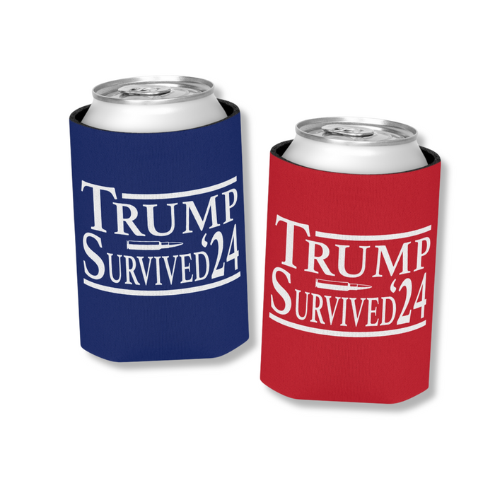 Trump Survived '24 Can Cooler (2 Pack)