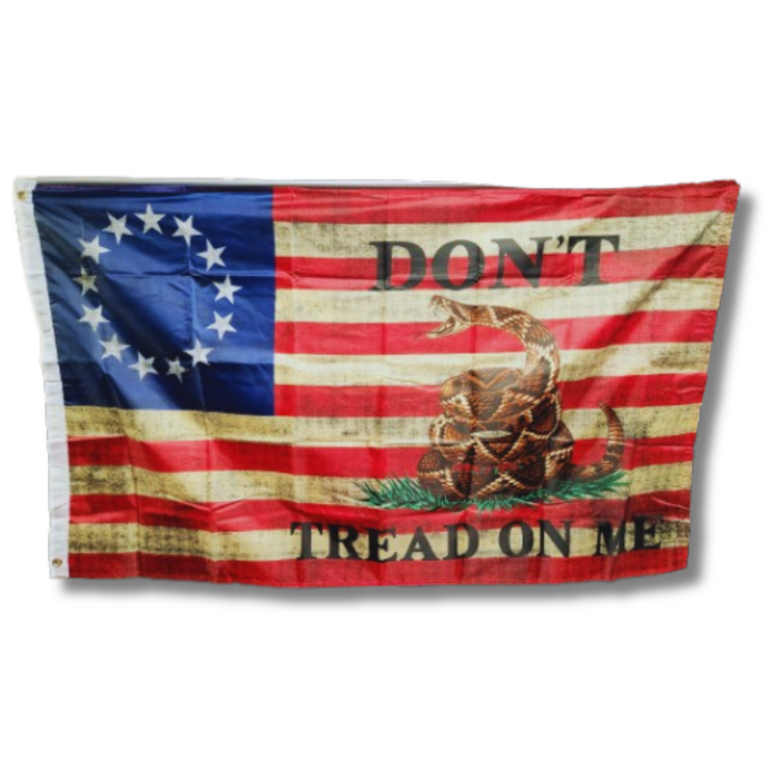 1776 Betsy Ross Gadsden DTOM Live Snake 3'x5' Flag