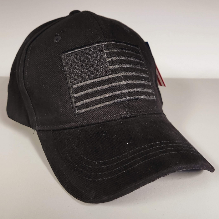 Patriotic Flag Patch Embroidered Hat (Blackout)