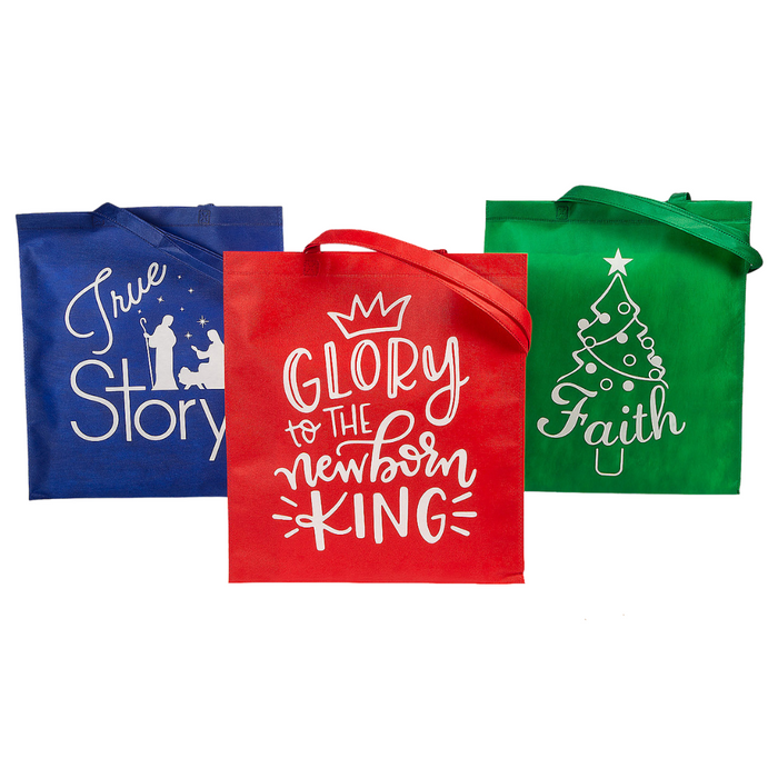 Christmas Themed Tote Bags (3-Pack)