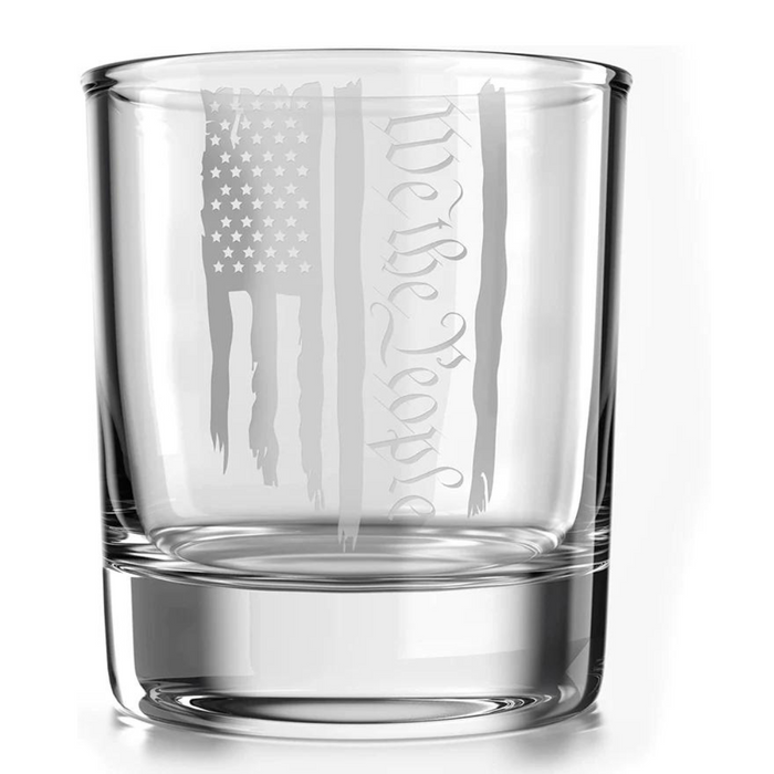 We the People USA Flag Old Fashioned Rocks Glass