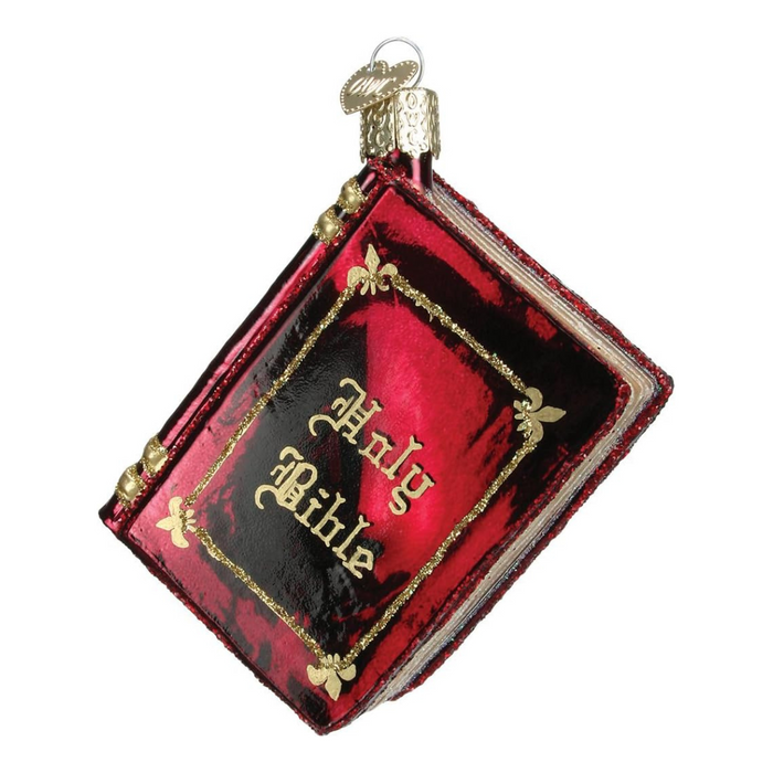 Holy Bible Glass Ornament
