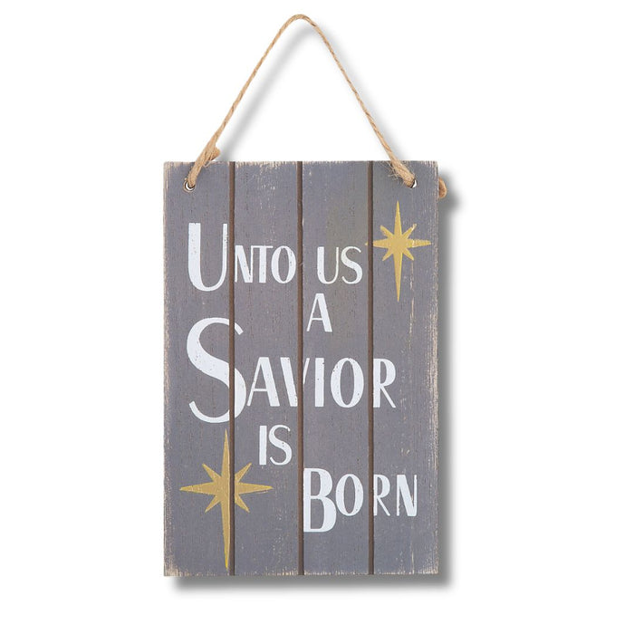 Unto Us A Savior Is Born Wooden Ornament