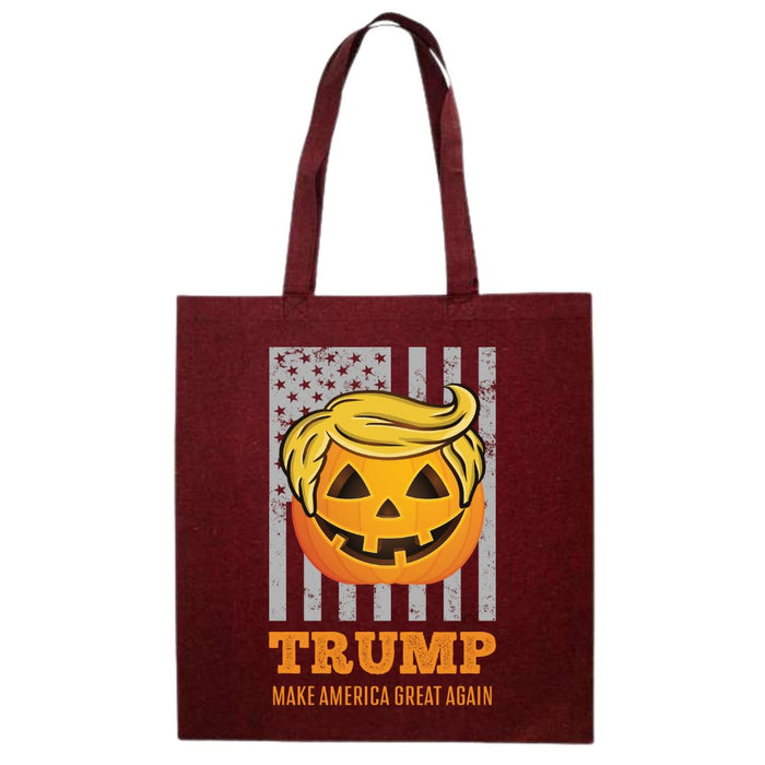 Trump Pumpkin Make America Great Again Canvas Tote Bag (4 Color Options)