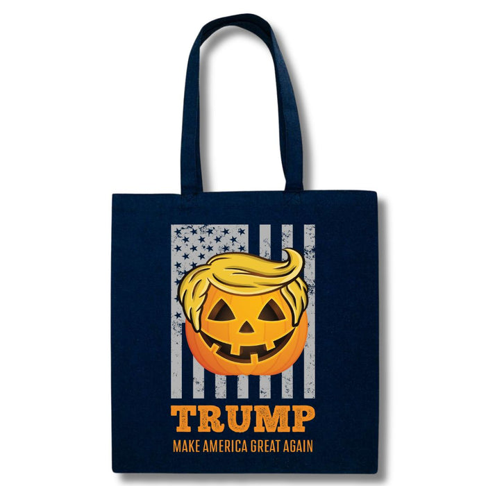 Trump Pumpkin Make America Great Again Canvas Tote Bag (4 Color Options)