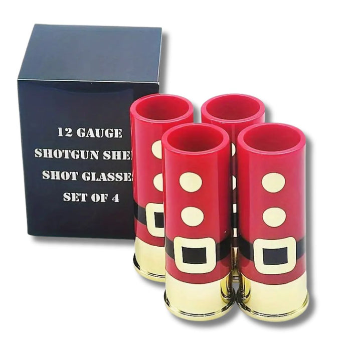 Santa Suit 12 Gauge Shot Glasses Set of 4