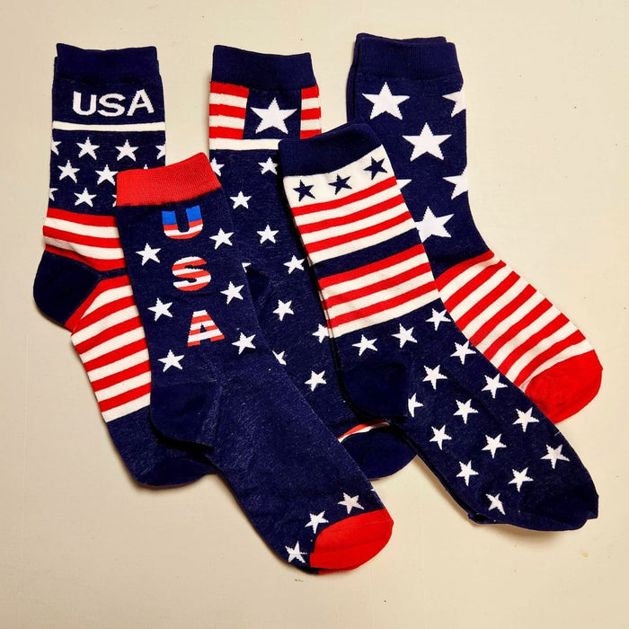 Red, White & Blue USA Socks (5 Pack)