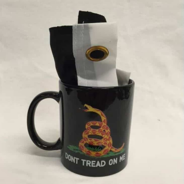 Gadsden Blackout DTOM Ceramic 12oz Mug with 12"x18" Flag