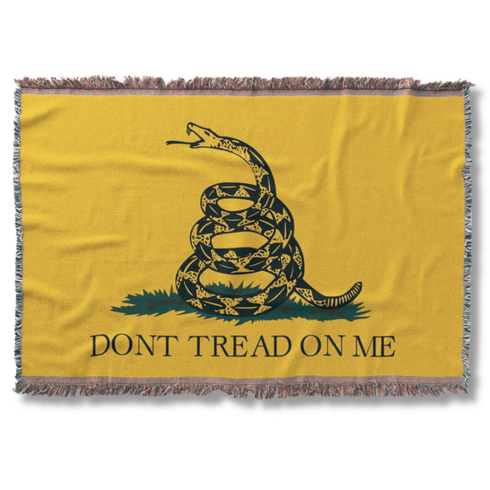 Gadsden Don't Tread on Me Jacquard Loom Woven Cotton Blanket (4'x6')