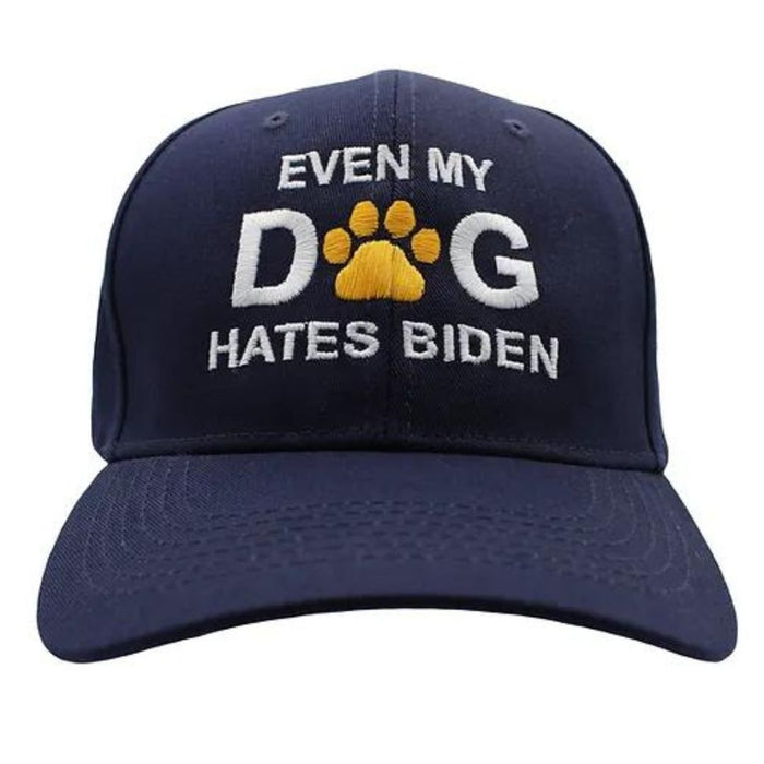 Even My Dog Hates Biden Embroidered Hat (Navy)