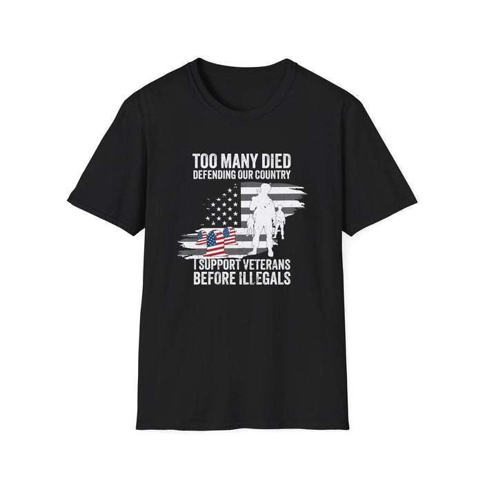 I Support Veterans Before Illegals T-Shirt