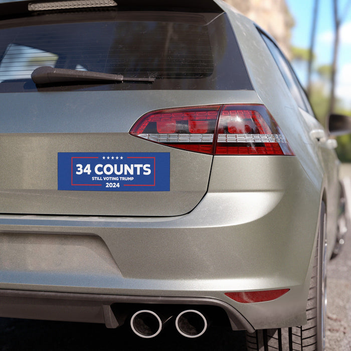 34 Counts Still Voting for Trump 2024 Car Magnet