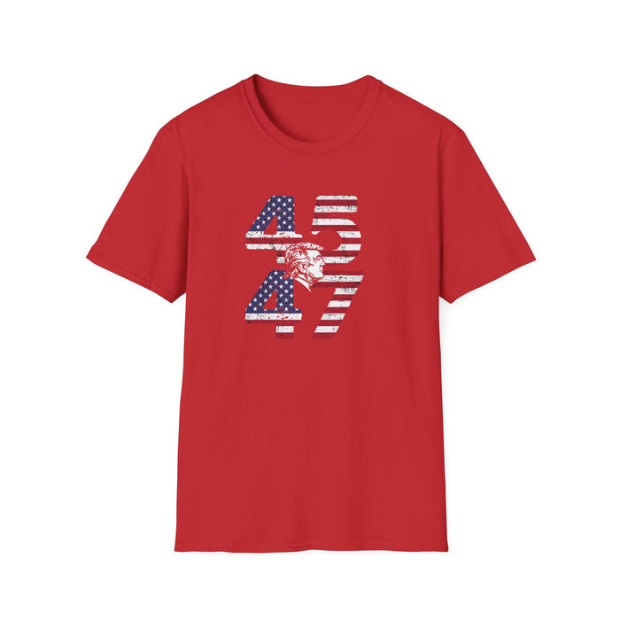 Patriotic Silhouette 45 47 Trump T-Shirt