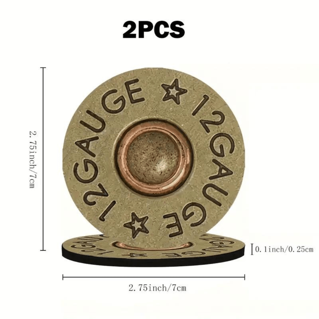 12 Gauge Bullet Car Coasters (2 - pack) - PatriotDepot.com