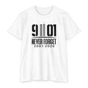 9/11 Never Forget Memorial T-Shirt — 2001-2026 | 25th Anniversary Memorial