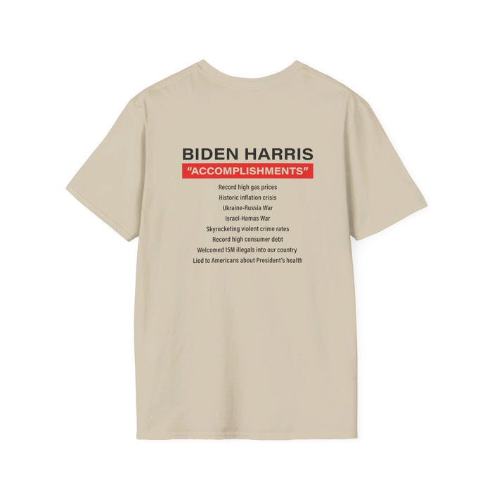 Biden Harris "Accomplishments" T-Shirt (Front & Back Design)