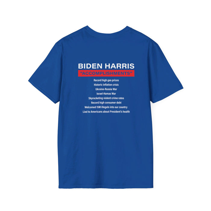 Biden Harris "Accomplishments" T-Shirt (Front & Back Design)