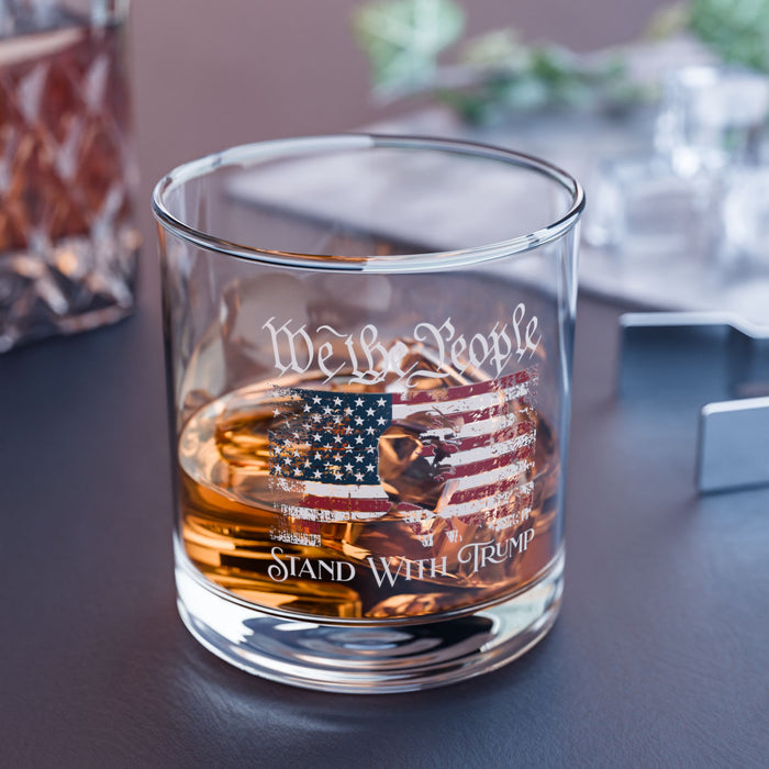 We the People Stand with Trump USA Glass