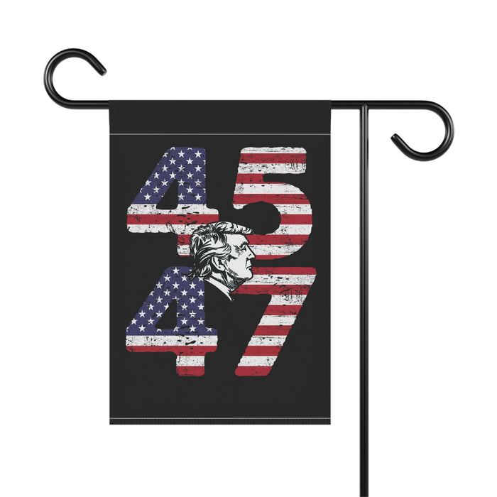 45 47 Patriotic Trump Silhoutte Garden Flag