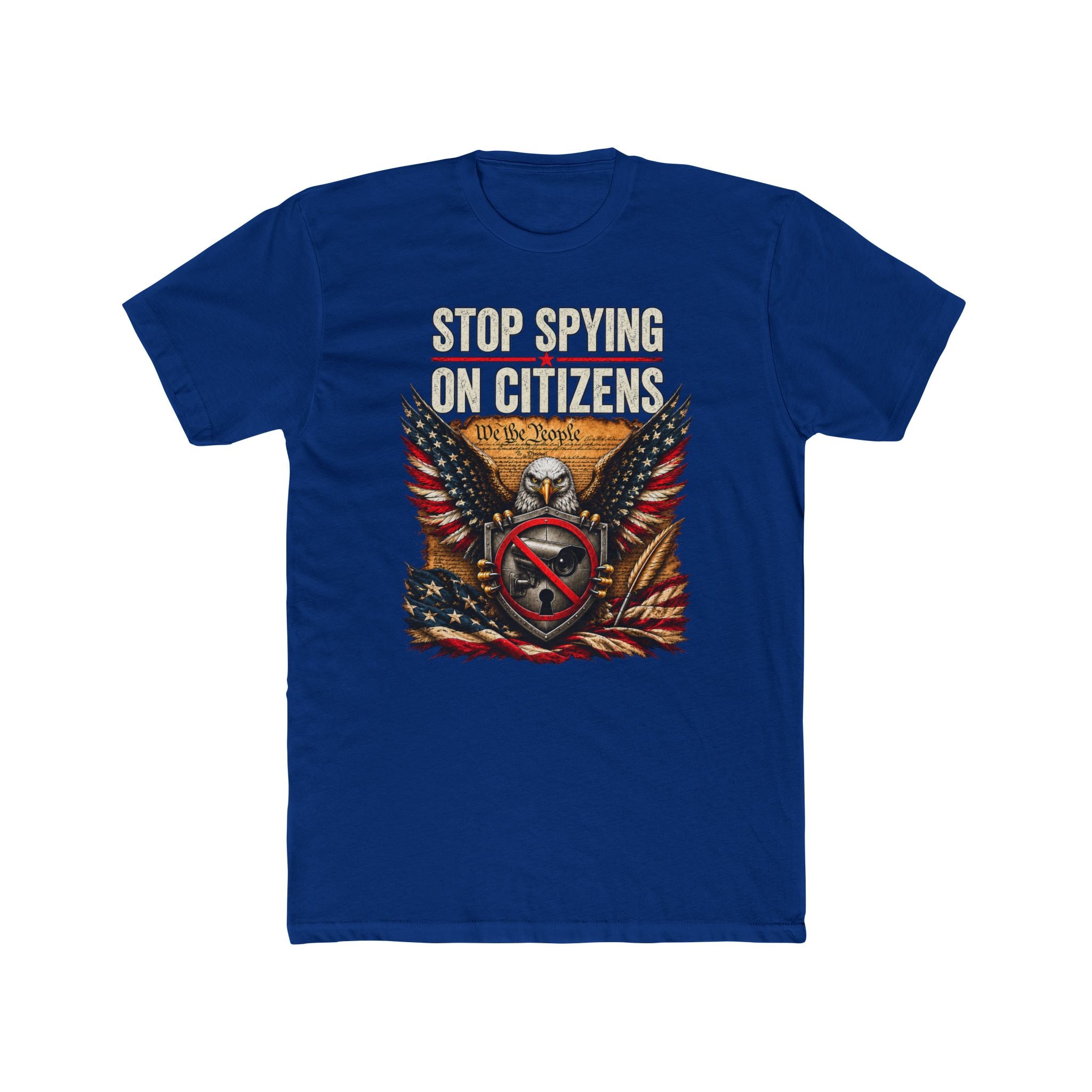 Stop Spying on Citizens T-Shirt – Patriotic American Eagle