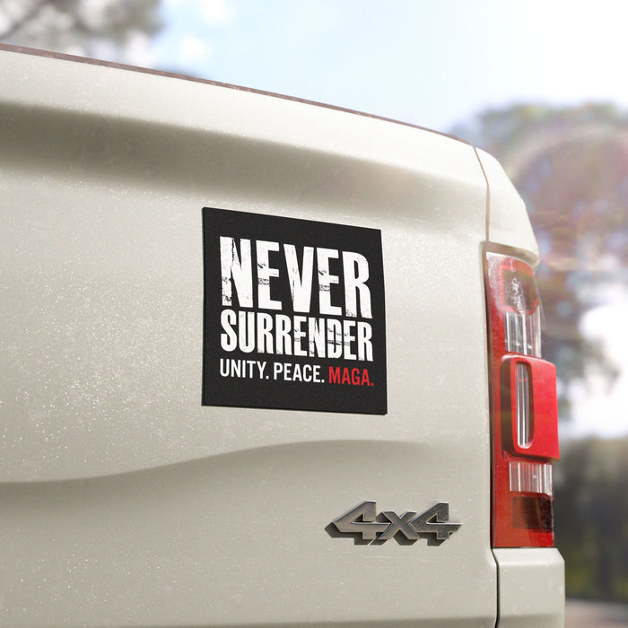 Never Surrender Car Magnet