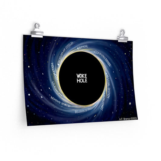 "Black Hole Change" A.F. Branco Design Unisex T-Shirt Premium Matte Poster (18"x12")