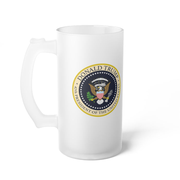 Trump 47th President of the United States Frosted Glass Mug